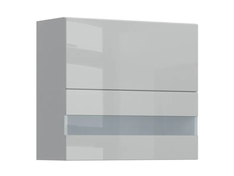 Кухонный шкаф BRW Top Line 80 см с навесным стеклянным шкафом серый глянец, серый гранола/серый глянец TV_G2O_80/72_OV/O-SZG/SP фото №2