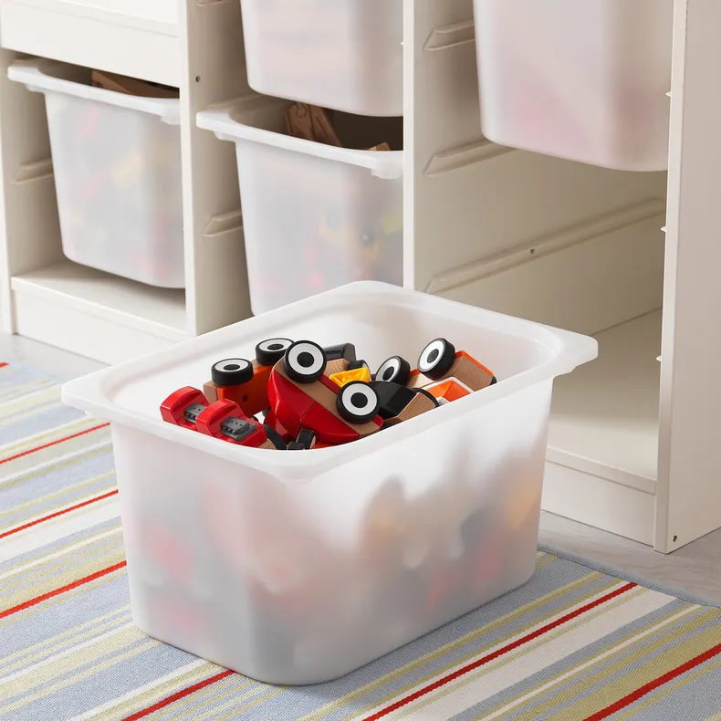 IKEA TROFAST ТРУФАСТ стелаж для іграшок дитячий, комбінація для зберіган +контейнери, білий, 99x44x94 см 795.333.40 фото №3
