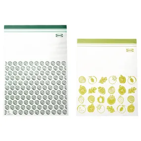 IKEA ISTAD ІСТАД, герметичний пакет, з малюнком / зелений, 6 / 4.5 л 405.256.85 фото