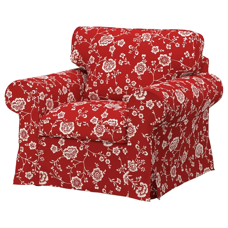 IKEA EKTORP ЭКТОРП, кресло, Вирестад красный / белый 493.198.84 фото №1