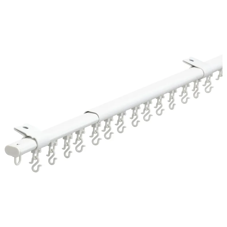 IKEA FRAMFUSIG ФРАМФЮСИГ, одинарная гардинная шина / бегунки, белый, 100-180 см 004.895.28 фото №1