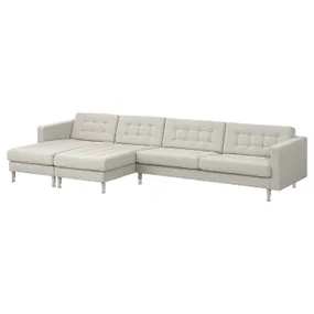 IKEA LANDSKRONA ЛАНДСКРУНА, 5-місний диван, з металевим шезлонгом Gunnared / бежевий 894.353.39 фото