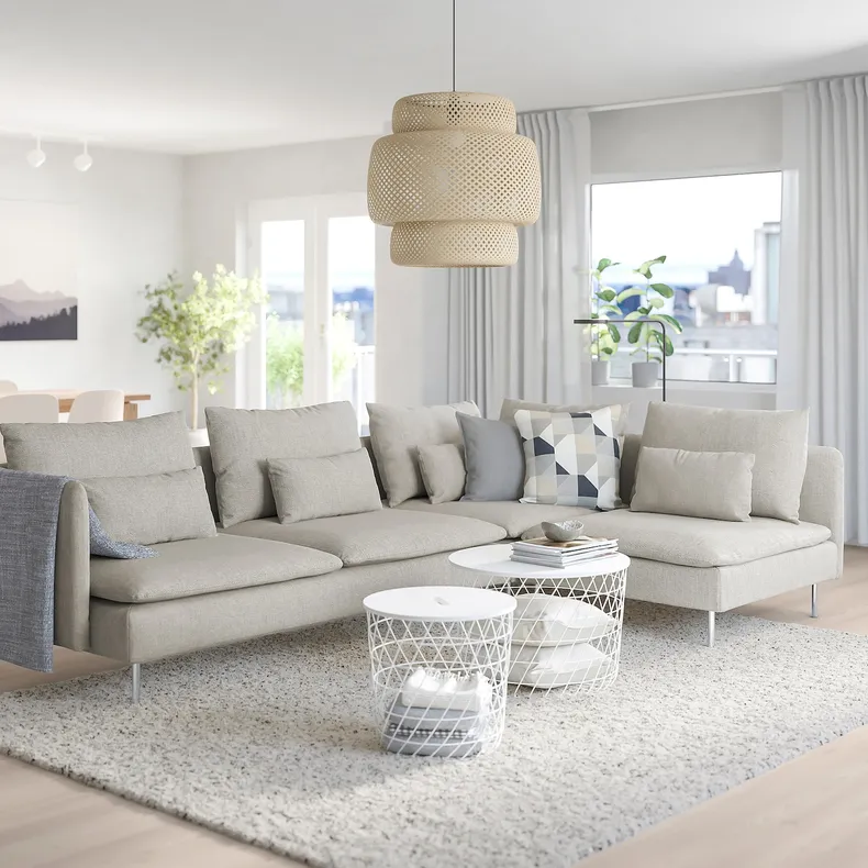 IKEA SÖDERHAMN СЕДЕРХАМН, кутовий диван, 4-місний, з відкритим кінцем / віагра бежева/коричнева 893.058.42 фото №2