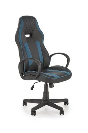 Крісло комп'ютерне офісне обертове HALMAR RAGNAR, чорний / синій фото