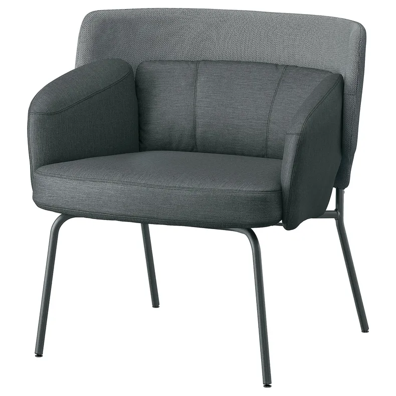 IKEA BINGSTA БИНГСТА, кресло, Виссл темно-серый / Кабуса темно-серый 204.460.95 фото №1
