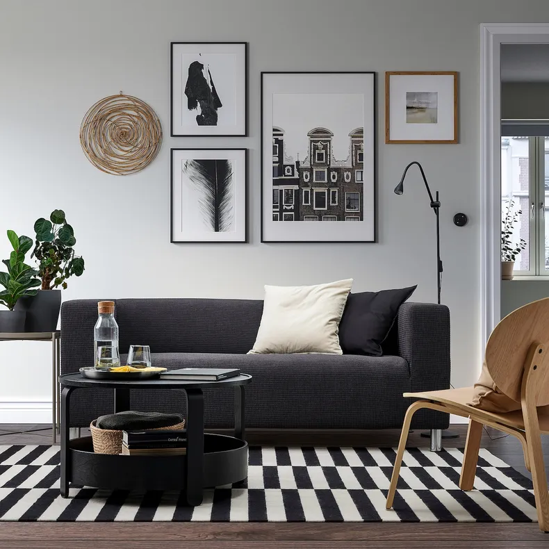 IKEA KLIPPAN КЛІППАН, 2-місний диван, ВАНСБРУ чорний 994.965.63 фото №7