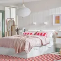 IKEA BRIMNES БРІМНЕС, каркас ліжка з відділ д / зберігання, білий / Лейрсунд, 140x200 см 990.196.61 фото thumb №5