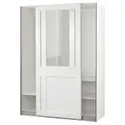 IKEA PAX ПАКС / GRIMO ГРИМО, гардероб с раздвижными дверьми, белый / прозрачное стекло белый, 150x66x201 см 195.022.85 фото thumb №1