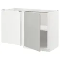 IKEA METOD МЕТОД, угловой напольный шкаф с полкой, белый / светло-серый, 128x68 см 195.380.05 фото thumb №1