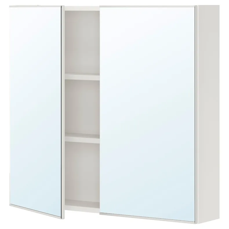 IKEA ENHET ЭНХЕТ, зеркальный шкаф с 2 дверцами, белый, 80x17x75 см 193.236.89 фото №1