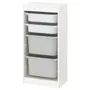 IKEA TROFAST ТРУФАСТ, комбинация д / хранения+контейнеры, белый / бело-серый, 46x30x94 см 093.304.64 фото