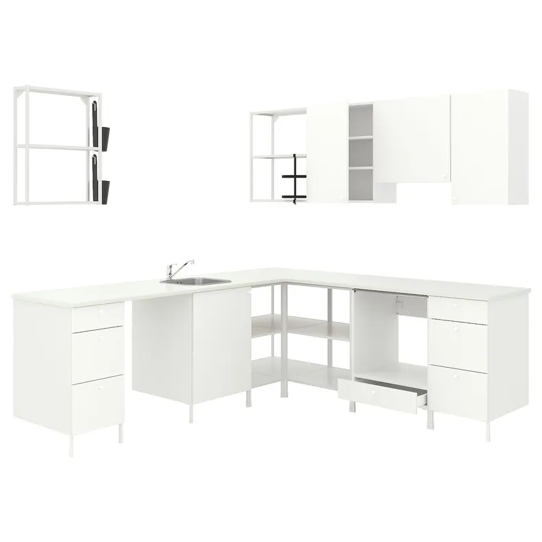 IKEA ENHET ЭНХЕТ, угловая кухня, белый 693.380.23 фото №1