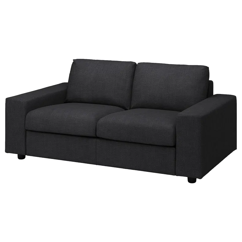 IKEA VIMLE ВІМЛЕ, 2-місний диван, з широкими підлокітниками/Холдований антрацит 494.327.62 фото №1