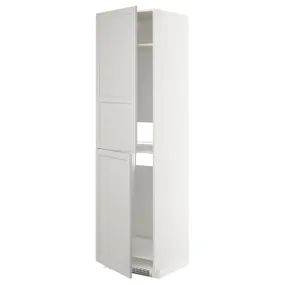 IKEA METOD МЕТОД, висока шафа для холодильнка / морозил, білий / світло-сірий Lerhyttan, 60x60x220 см 492.744.61 фото