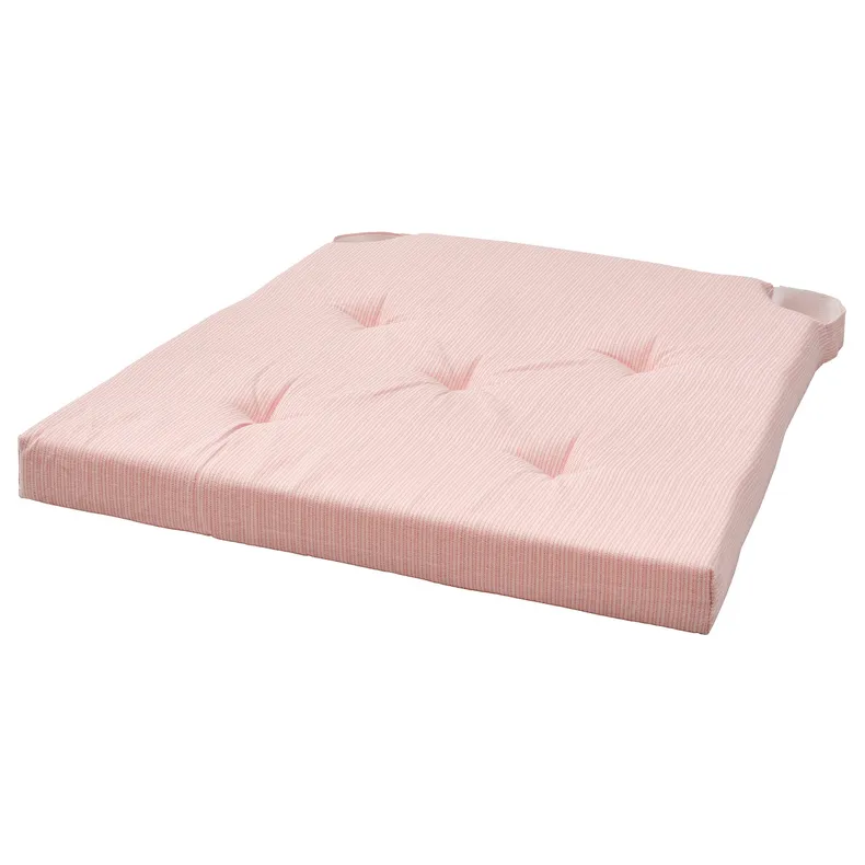 IKEA JUSTINA ЮСТІНА, подушка для стільця, рожевий/білий, 42/35x40x4 см 205.716.40 фото №1