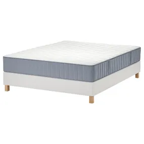 IKEA LYNGÖR ЛЮНГЕР, диван-ліжко, Vågstranda середня твердість / легка блакитна біла, 180x200 см 995.540.58 фото
