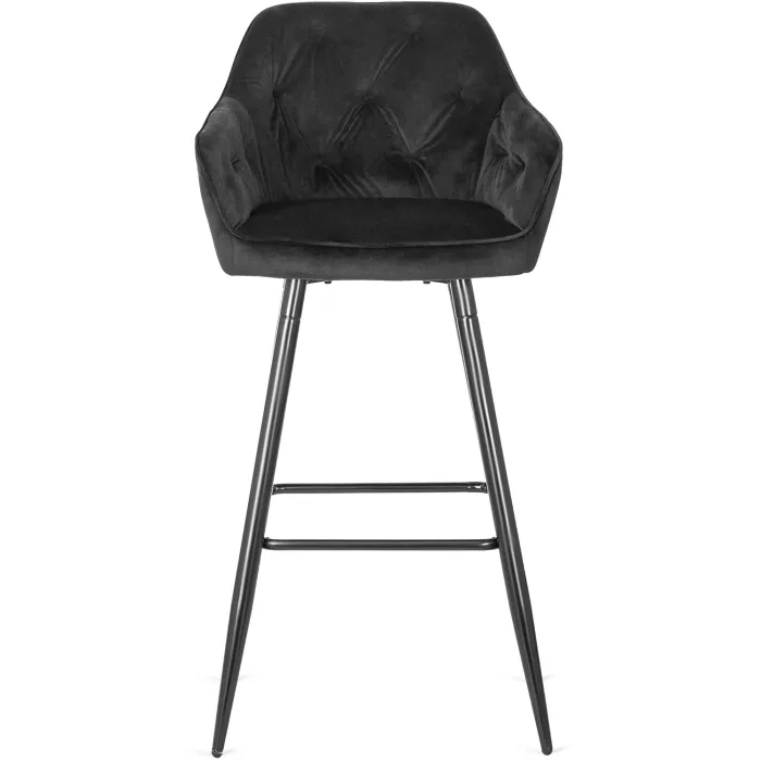 Барный стул бархатный MEBEL ELITE SALEM Velvet, черный / черный фото №7