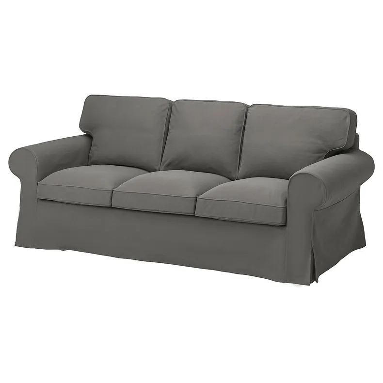 IKEA EKTORP ЕКТОРП, чохол для 3-місного дивана, ХАКЕБУ темно-сірий 205.652.05 фото №2