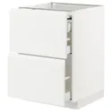 IKEA METOD МЕТОД / MAXIMERA МАКСИМЕРА, напольный шкаф с выдвиж панелью / 3ящ, белый / Воксторп матовый белый, 60x60 см 494.337.66 фото thumb №1