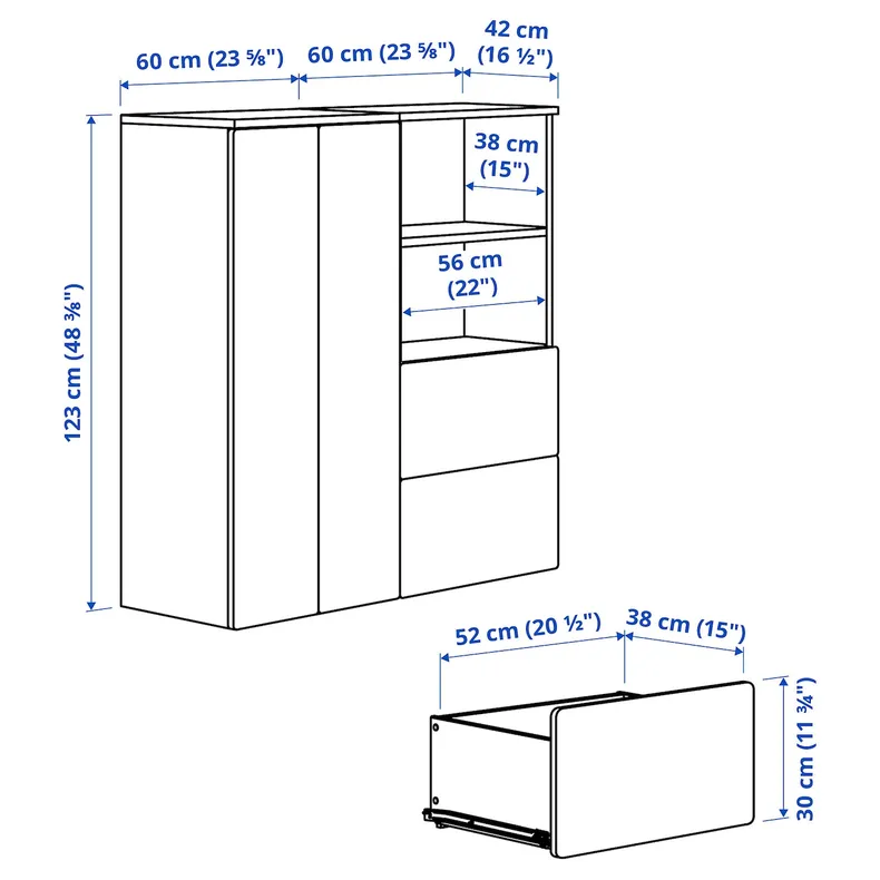 IKEA SMÅSTAD СМОСТАД / PLATSA ПЛАТСА, шафа, білий / білий, 120x42x123 см 594.288.25 фото №5