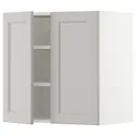 IKEA METOD МЕТОД, навісна шафа з полицями / 2 дверцят, білий / світло-сірий Lerhyttan, 60x60 см 594.654.84 фото thumb №1
