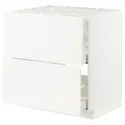 IKEA METOD МЕТОД / MAXIMERA МАКСИМЕРА, напол шкаф д / варочн панели / вытяжка, белый / белый, 80x60 см 993.356.07 фото thumb №1