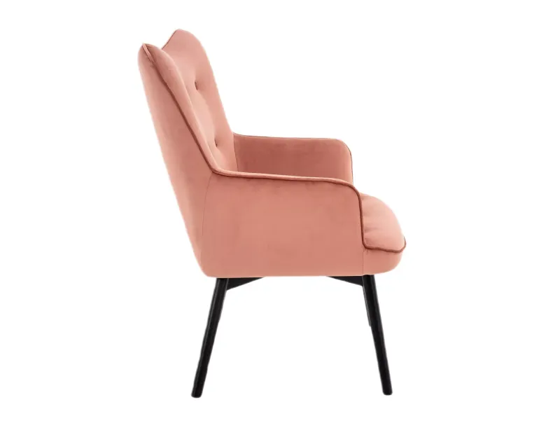 Мягкое кресло бархатное SIGNAL CARMEN Velvet, античный розовый фото №2
