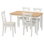 IKEA DANDERYD ДАНДЕРЮД / INGOLF ІНГОЛЬФ, стіл+4 стільці, дуб білий okl / Hallarp бежевий, 130x80 см 793.887.34 фото