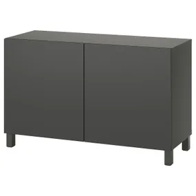 IKEA BESTÅ БЕСТО, комбинация для хранения с дверцами, темно-серый / Лаппвикен / Стуббарп темно-серый, 120x42x74 см 495.080.35 фото