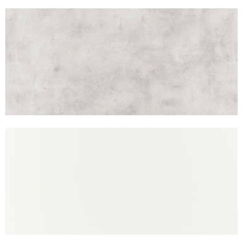 IKEA LYSEKIL ЛІСЕКІЛ, настінна панель, двобічний білий / світло-сірий під бетон, 119.6x55 см 805.516.82 фото №1