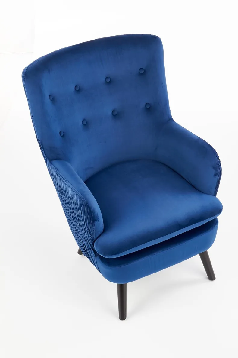 Кресло мягкое HALMAR RAVEL темно-синий/черный фото №10