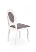 Кухонний стілець HALMAR BAROCK білий/сірий фото thumb №4