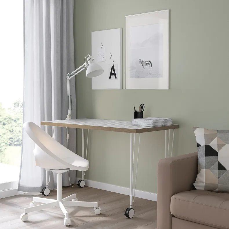 IKEA LAGKAPTEN ЛАГКАПТЕН / KRILLE КРИЛЛЕ, письменный стол, белый антрацит / белый, 120x60 см 395.084.13 фото №7