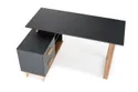 Письмовий стіл HALMAR SERGIO xl 134-210x60 см антрацит/дуб фото thumb №3
