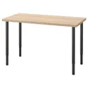 IKEA LAGKAPTEN ЛАГКАПТЕН / OLOV ОЛОВ, письмовий стіл, під білений дуб / чорний, 120x60 см 794.169.06 фото thumb №1