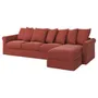 IKEA GRÖNLID ГРЕНЛІД, 4-місний диван із кушеткою, ЛЬЙУНГЕН світло-червоний 694.089.78 фото