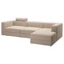 IKEA JÄTTEBO ЄТТЕБУ, 4-місний модульний диван з кушеткою, правий з узголів'ям / САМСАЛА сіро-бежевий 395.108.97 фото thumb №1