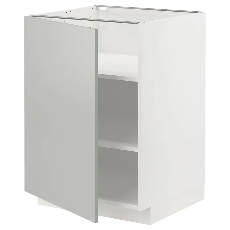 IKEA METOD МЕТОД, напольный шкаф с полками, белый / светло-серый, 60x60 см 395.382.31 фото №1
