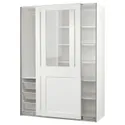 IKEA PAX ПАКС / GRIMO ГРИМО, гардероб, комбинация, белый / прозрачное стекло белый, 150x66x201 см 595.022.31 фото thumb №1