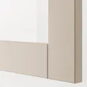 IKEA BESTÅ БЕСТО, комбинация для хранения с ящиками, белый Lappviken / Stubbarp / светло-серый бежевый прозрачное стекло, 180x42x74 см 594.402.81 фото thumb №5