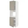 IKEA METOD МЕТОД, висока шафа для дух, 2 дверцят / пол, білий / Upplöv матовий темно-бежевий, 60x60x220 см 494.921.95 фото