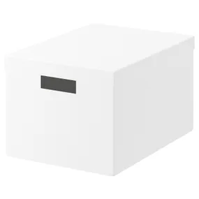 IKEA TJENA ТЙЕНА, коробка для зберігання з кришкою, білий, 25x35x20 см 603.954.28 фото