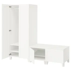 IKEA PLATSA, шкаф с 4 дверцами, Белый/Саннидальный белый, 200x57x191 см 095.858.13 фото