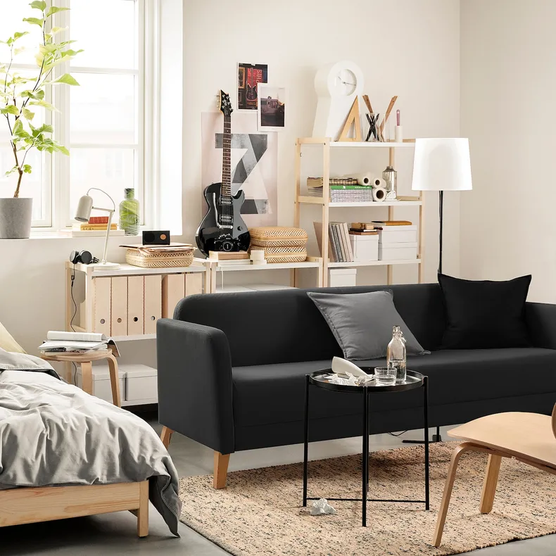 IKEA LINANÄS ЛИНАНЭС, 3-местный диван, Виссл темно-серый 205.122.45 фото №3
