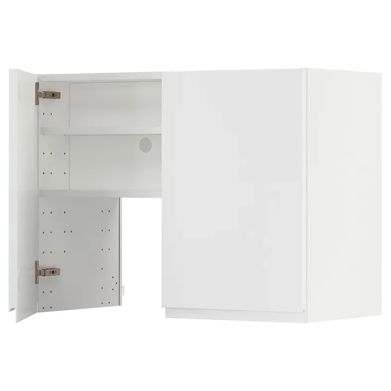 IKEA METOD МЕТОД, навесной шкаф д / вытяжки / полка / дверь, белый / Воксторп матовый белый, 80x60 см 295.044.15 фото №1