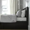 IKEA MALM МАЛЬМ, каркас кровати с 4 ящиками, черный, коричневый, LIndbåden, 160x200 см фото thumb №5