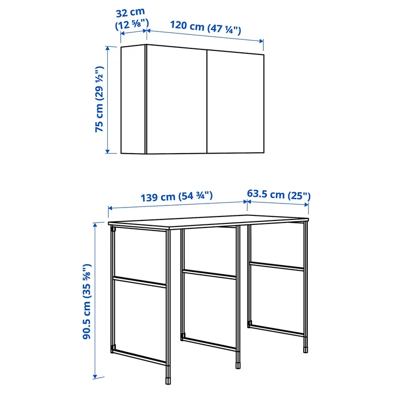 IKEA ENHET ЭНХЕТ, комбинация д / хранения, антрацит / белый, 139x63,5x90,5 см 795.479.31 фото №4