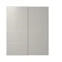 IKEA HOKKSUND ХОККСУНД, розсувні дверцята, 2 шт., глянцевий світло-сірий, 200x236 см 594.397.15 фото thumb №1