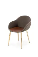 Кухонний стілець HALMAR K304 темно-сірий/коричневий/золотистий хром фото thumb №1