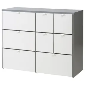 IKEA VISTHUS ВІСТХУС, комод із 8 шухлядами, Сірий/білий, 122x96 см 104.934.45 фото